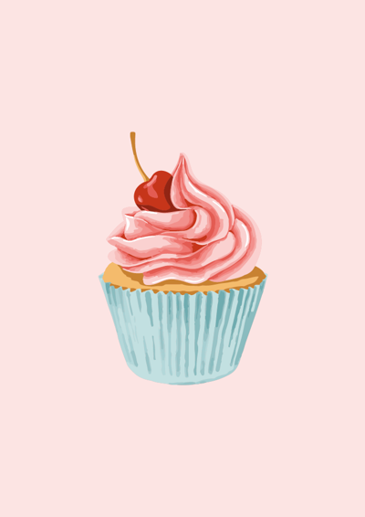 Tegning af en cup cake