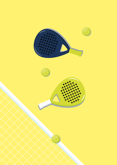 Padel ketsjer og bolde  