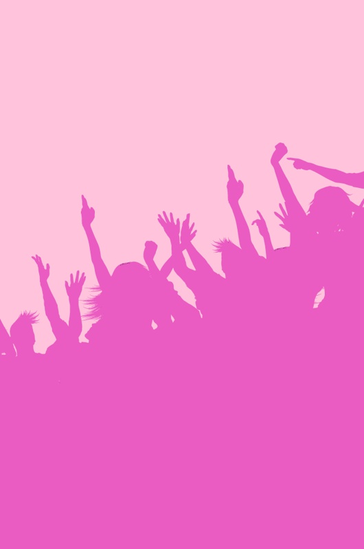 Grafik med en masse piger der er til koncert
