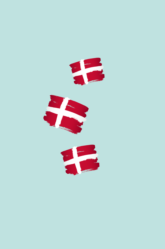 Grafik med danske flag